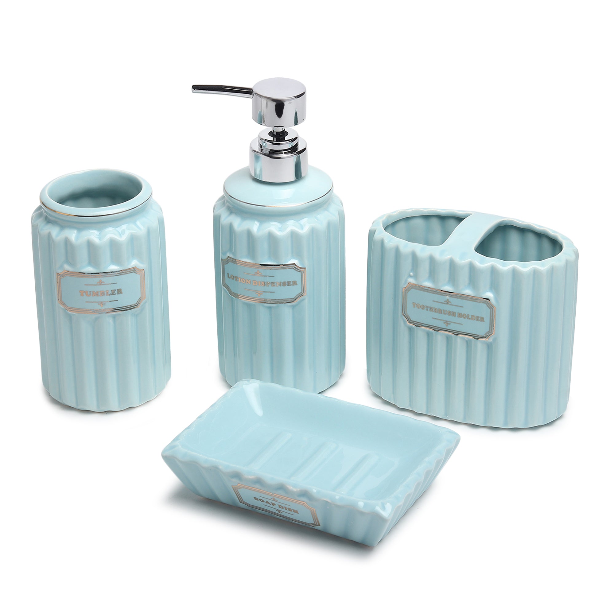Valence Bathroom Set of 4 Blue