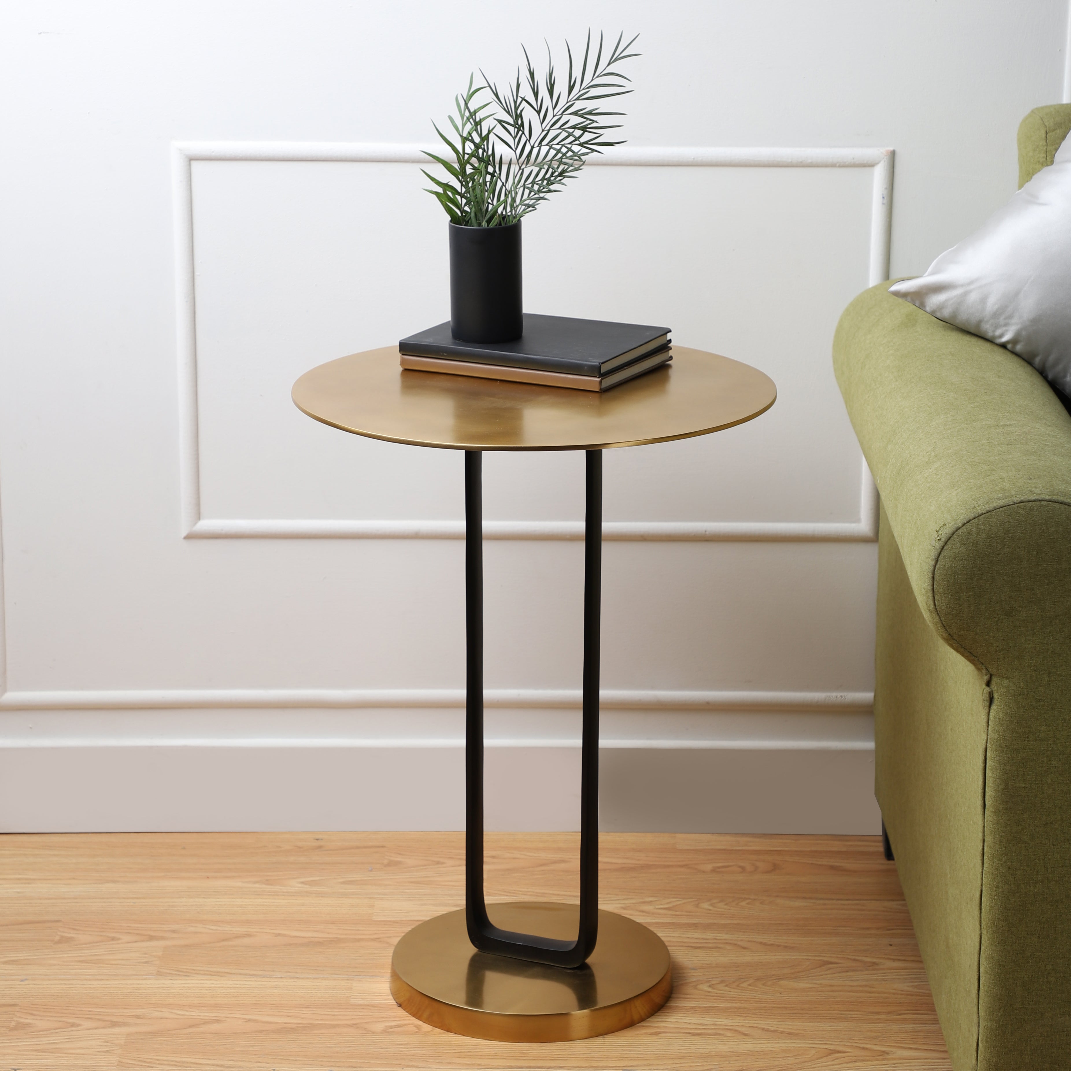 Irwin's Rectangle  Side Table Gold top & base with Black Body