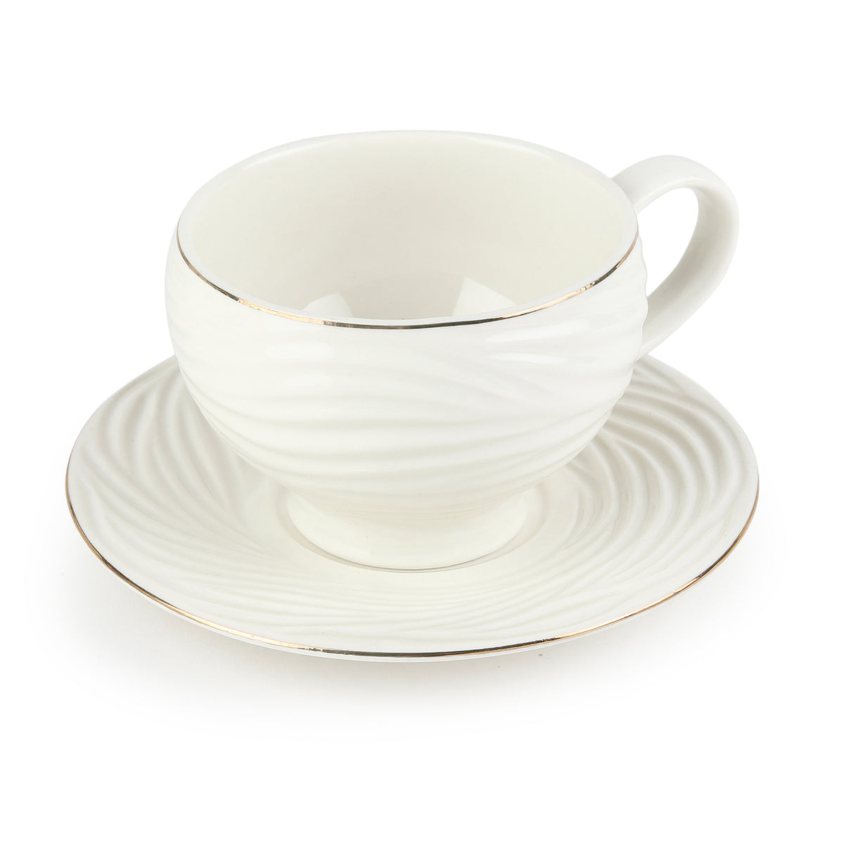 Tide Cup & Saucer 24K Gold Set of 6