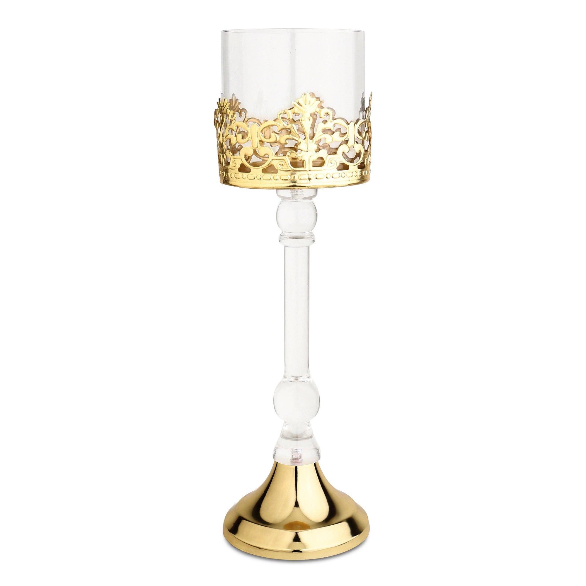 Aurum Crest Pillar Candle Holder Small
