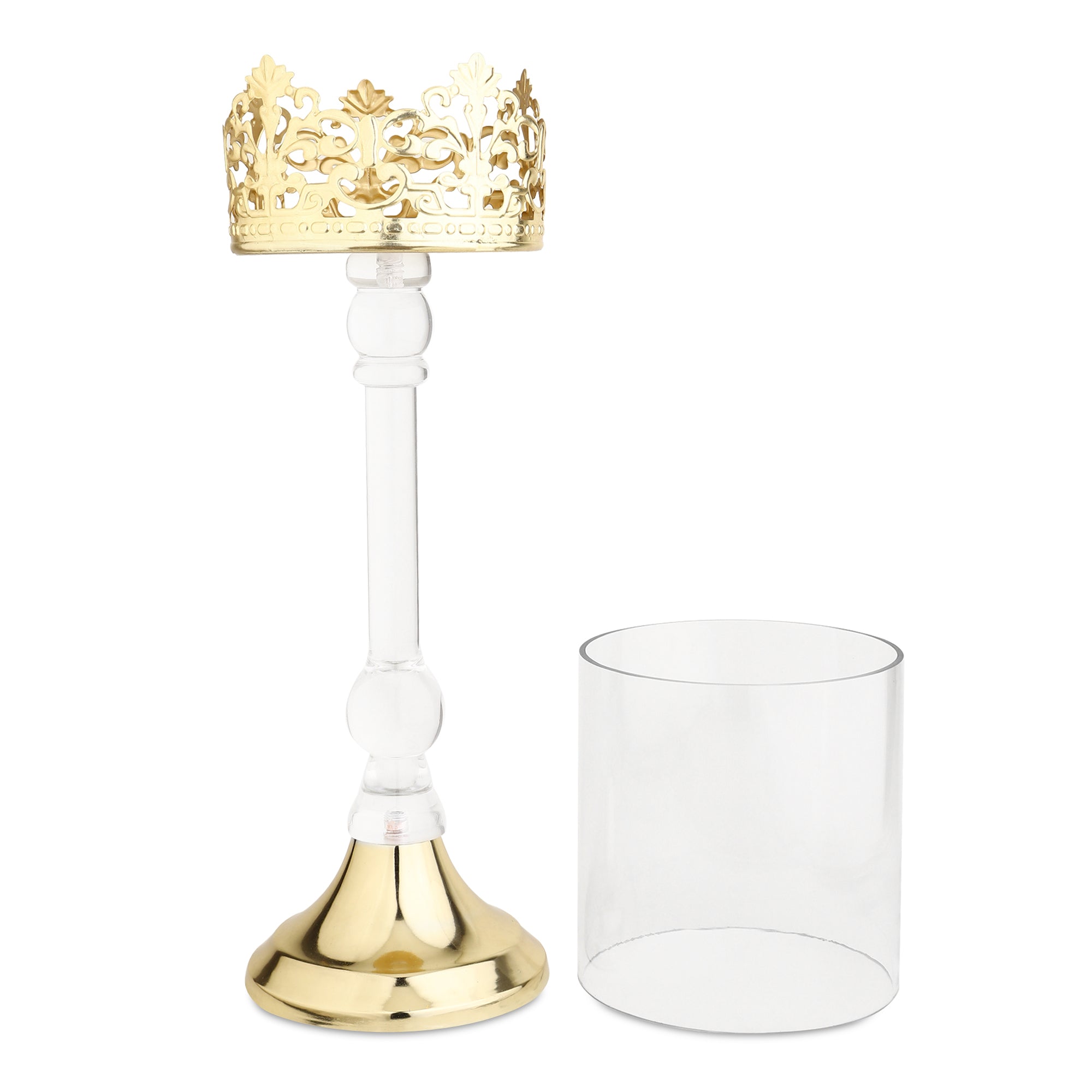 Aurum Crest Pillar Candle Holder Big