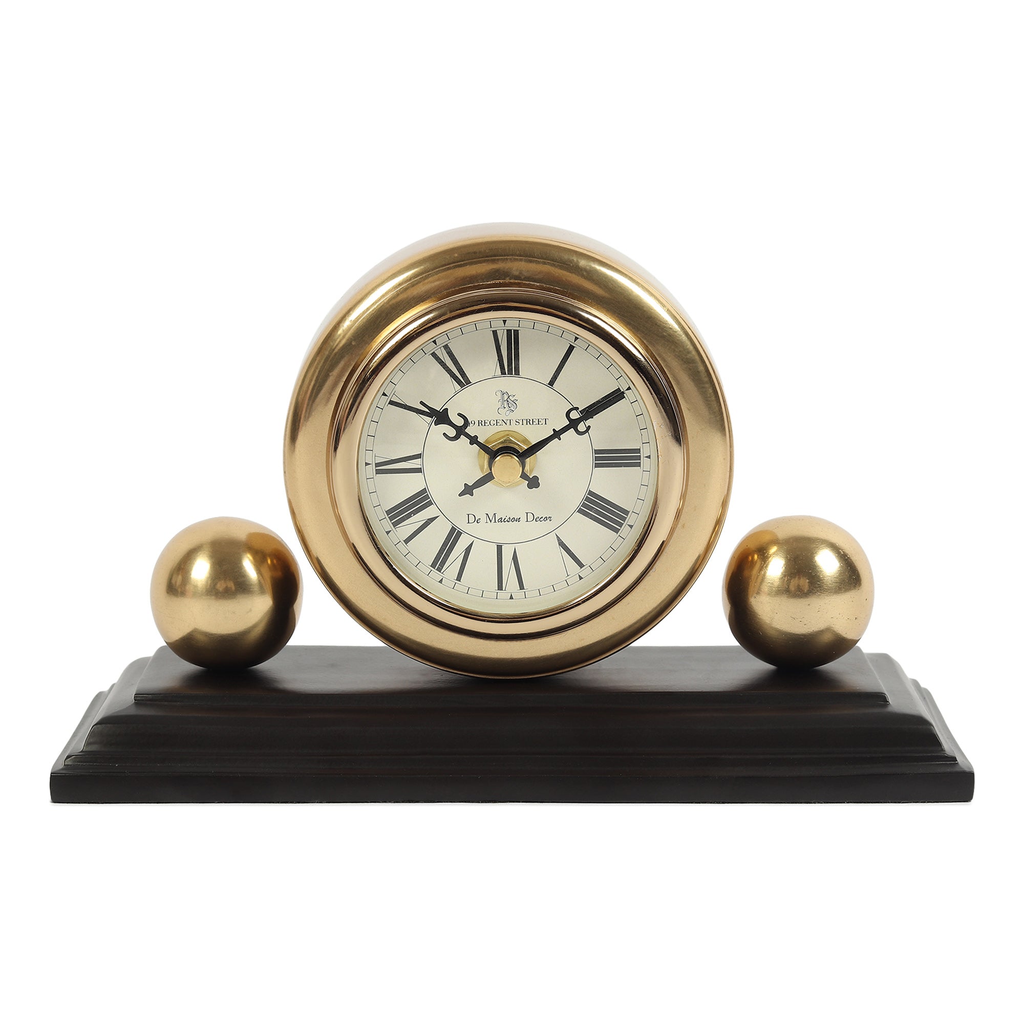 Orbitron table clock in gold