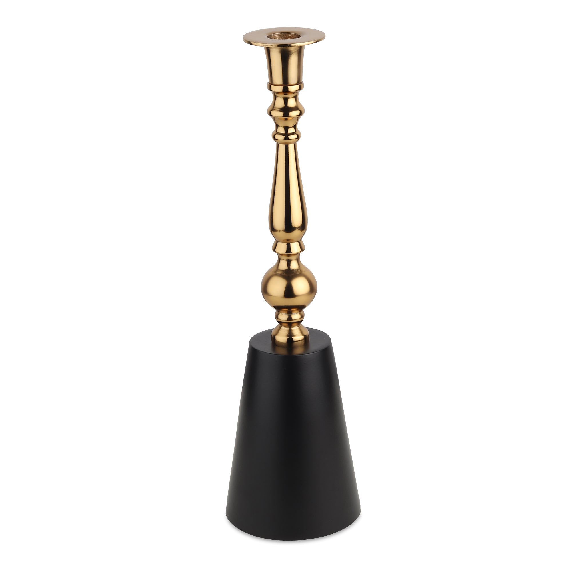 The Valora Candle Holders Gold Black Set