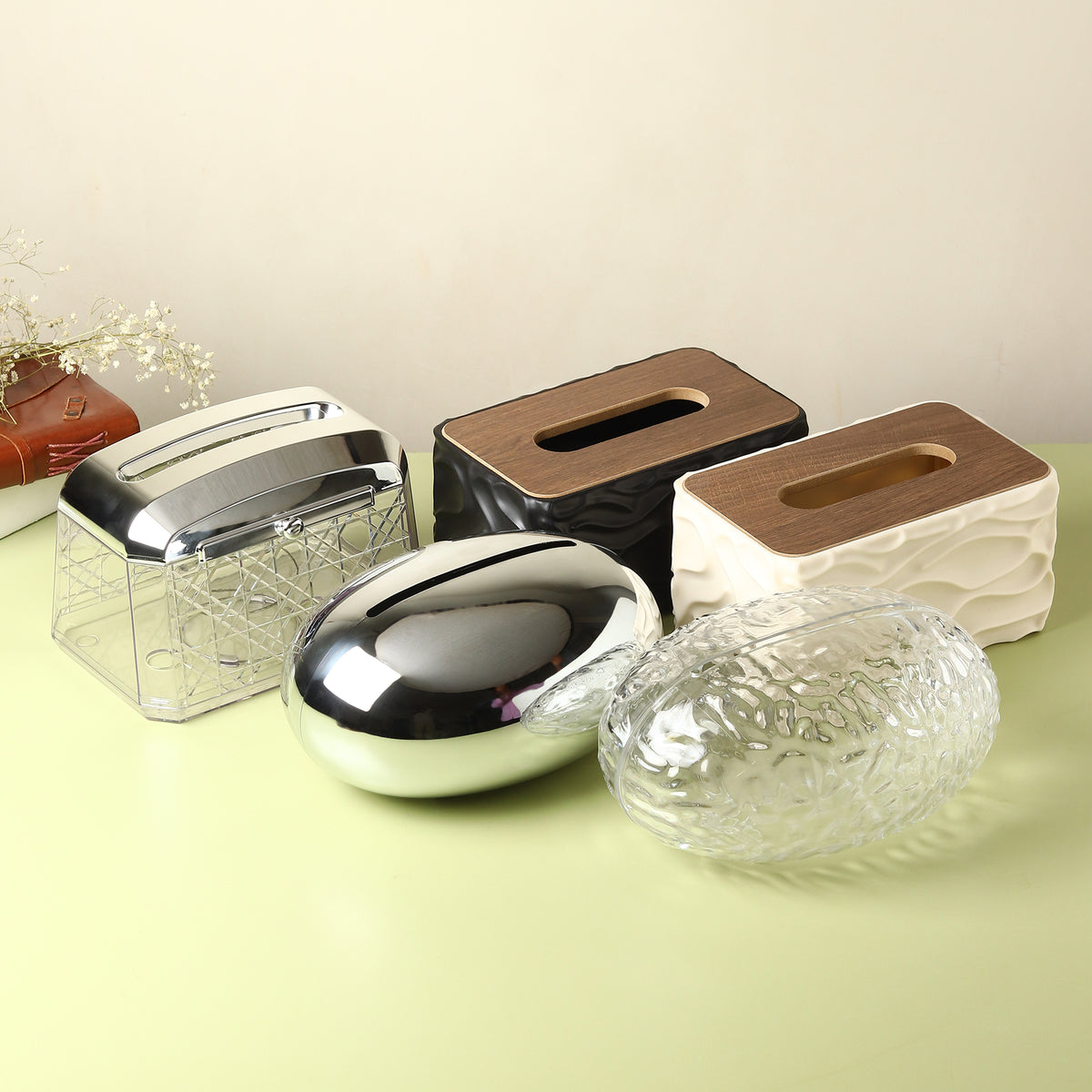 Calder Beige Tissue Box