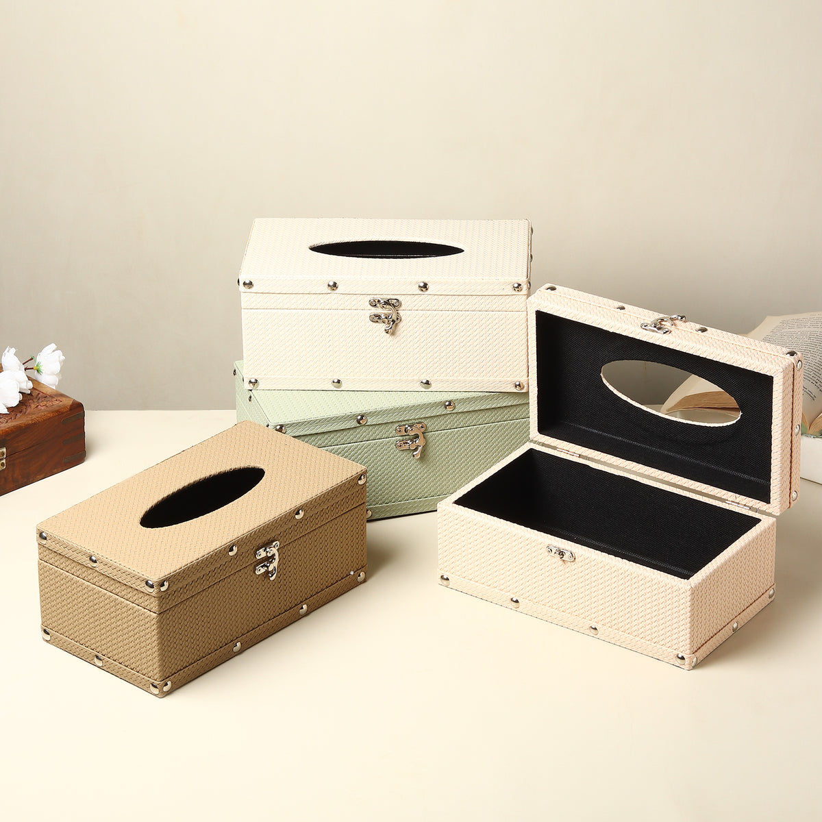 Bexley Leather Pink Tissue Box