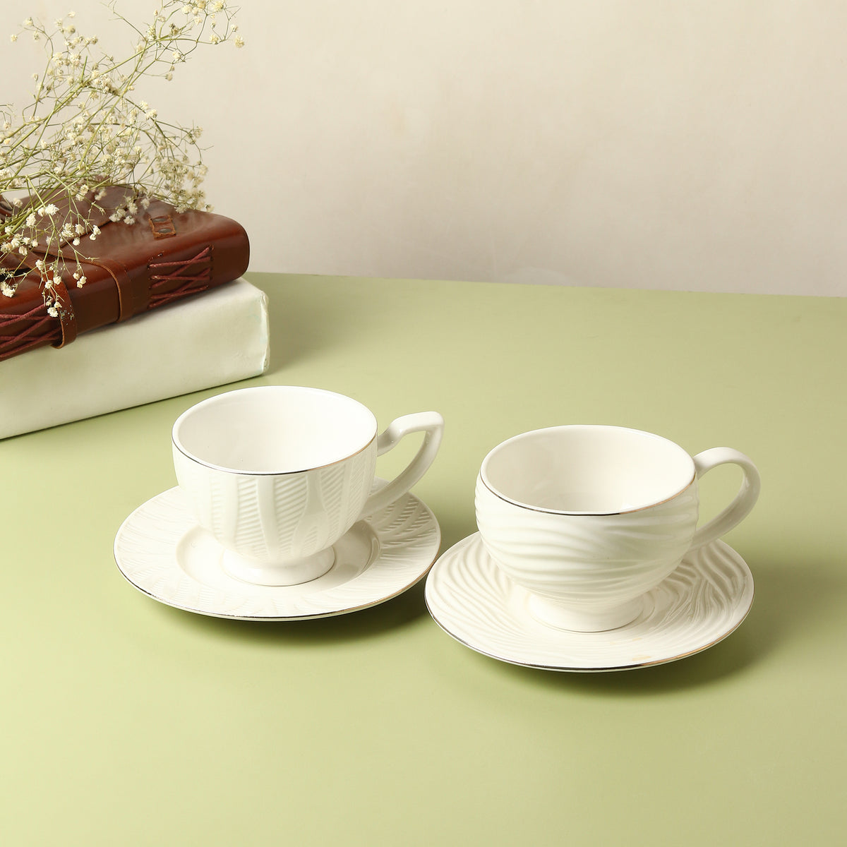 Tide Cup & Saucer 24K Gold Set of 6
