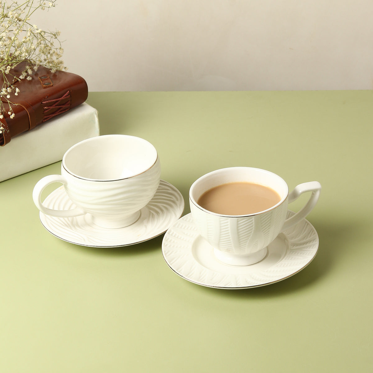 Tide Cup & Saucer 24K Gold Set of 6
