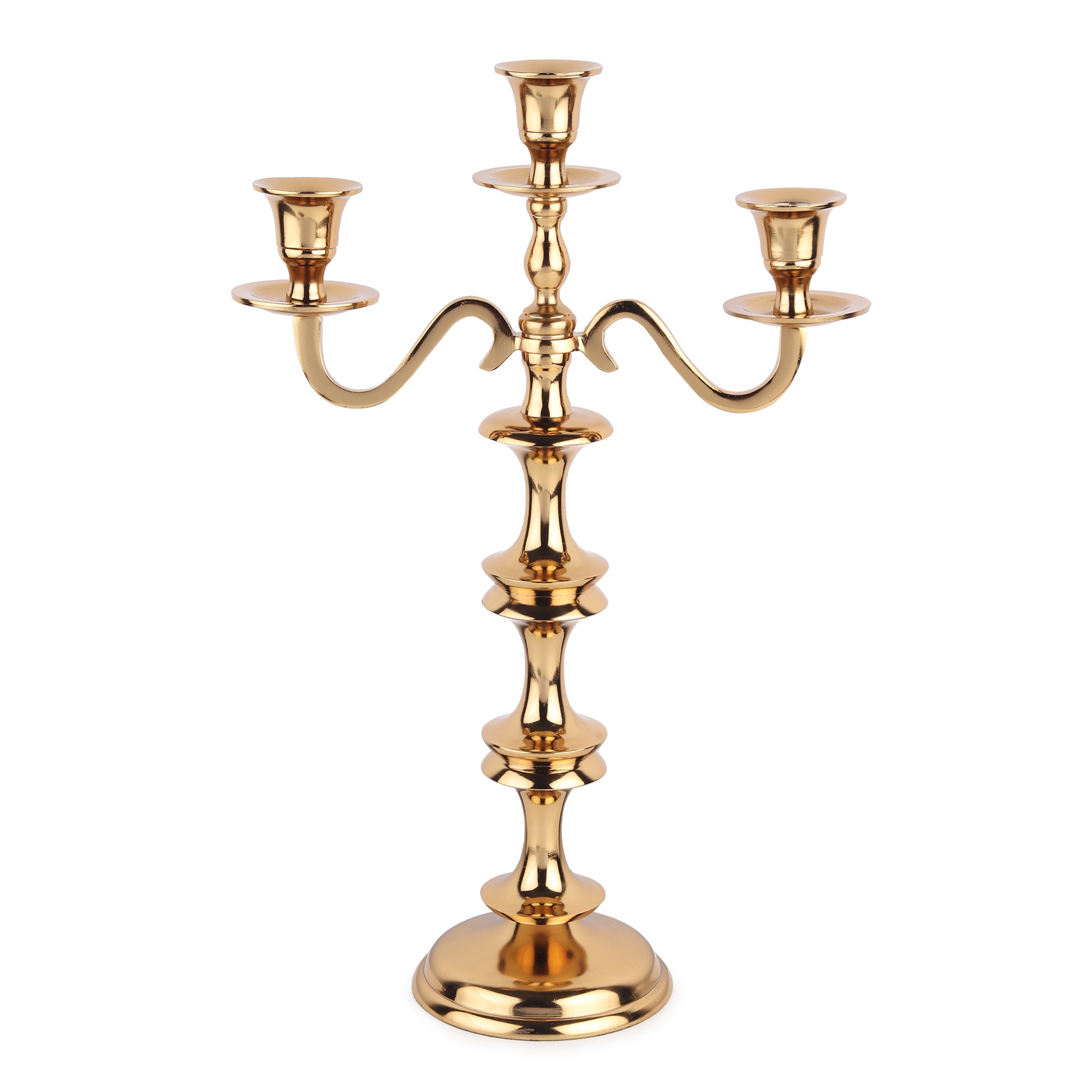 Imperium Crested 3-Arm Candleholder Gold