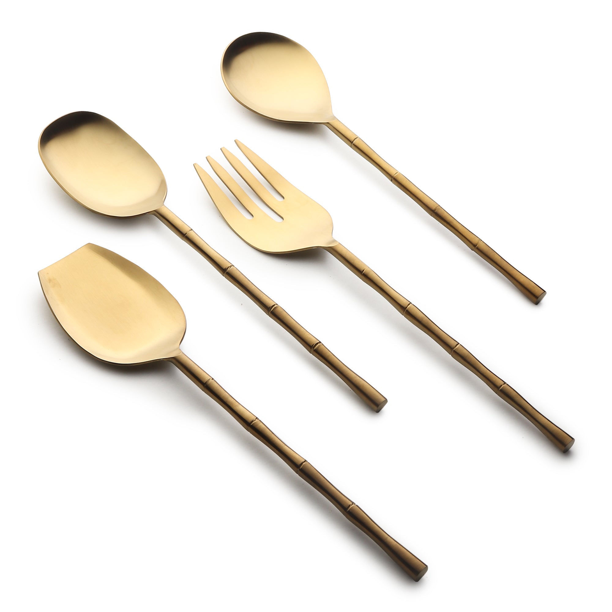Bamboo Elegance Gold Serving Set