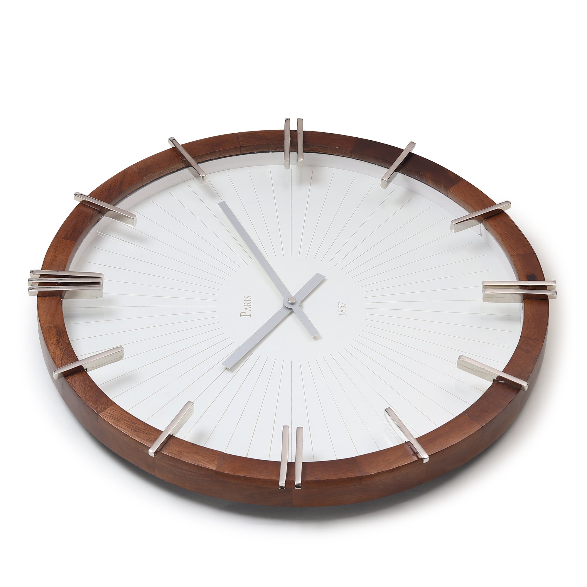 Eclipta Silver Wall Clock