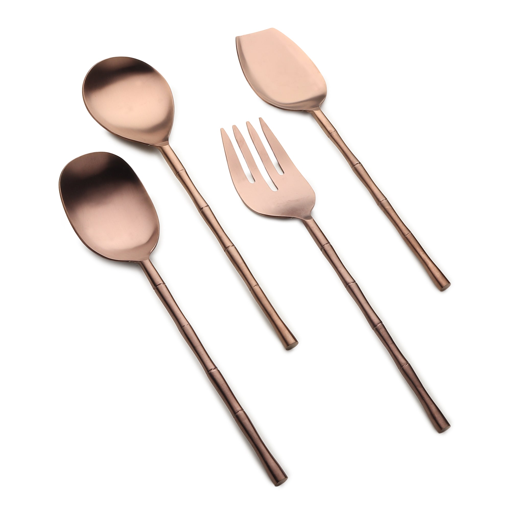 Bamboo Elegance Rose Gold Serving Set