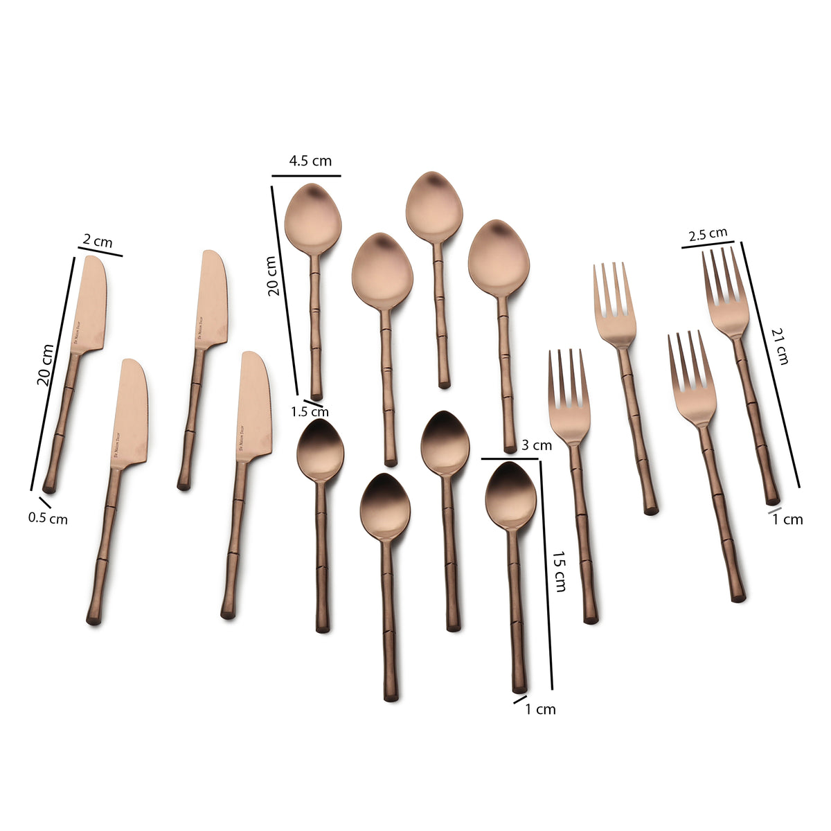 Bamboo Elegance Gold & Rose Gold  Stainless Steel Set of 24