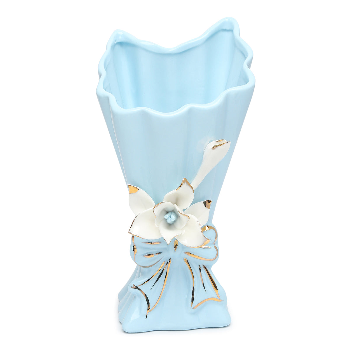 Isolde Fleur Small Blue Porcelain Vase