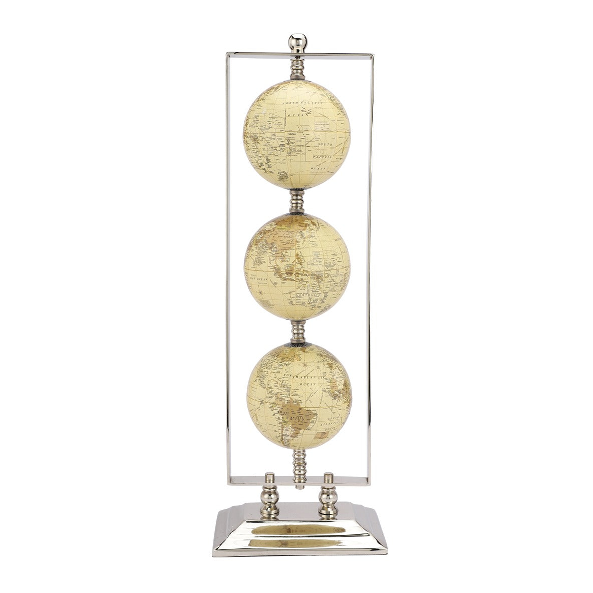 Vertical Triple Cream Globe Stand