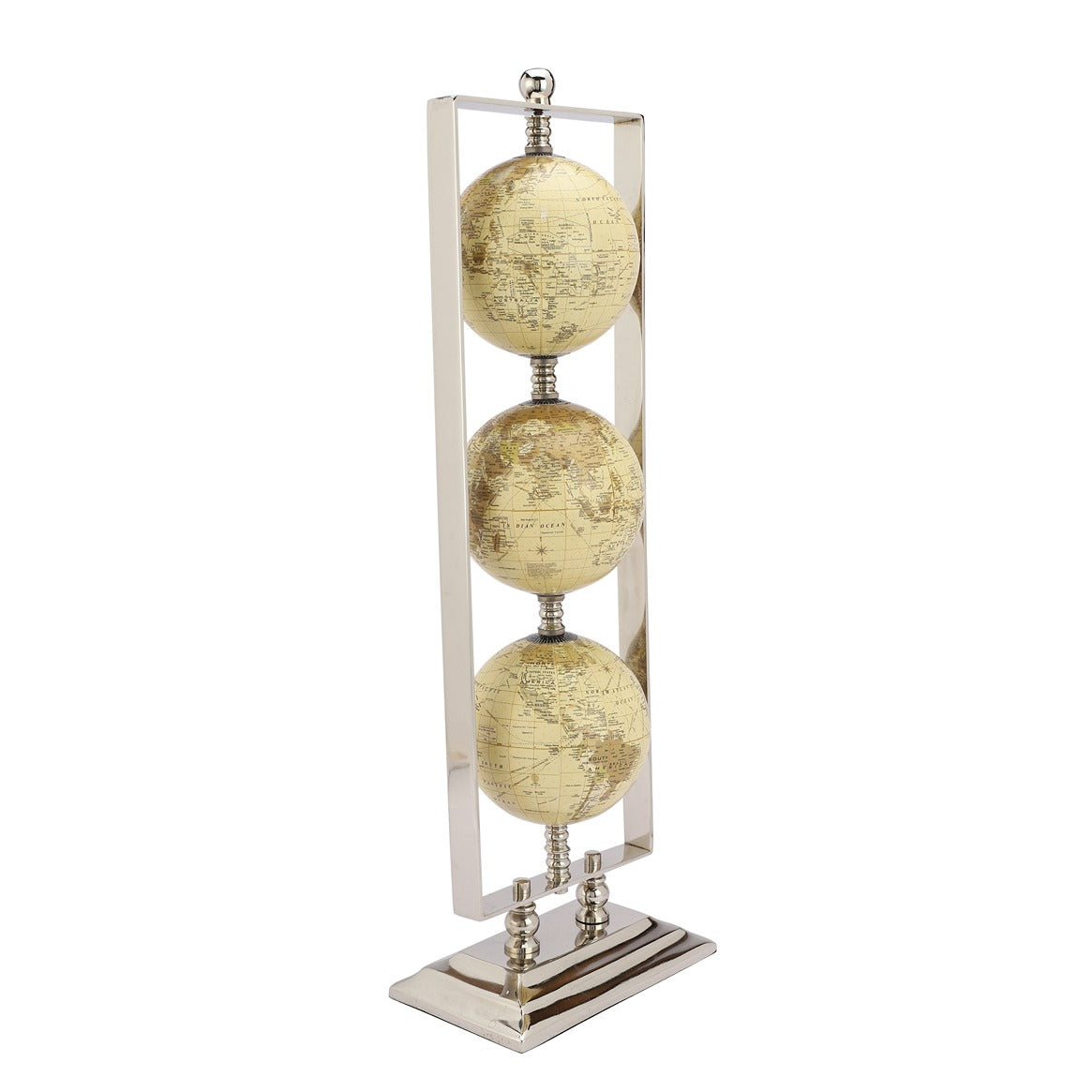 Vertical Triple Cream Globe Stand