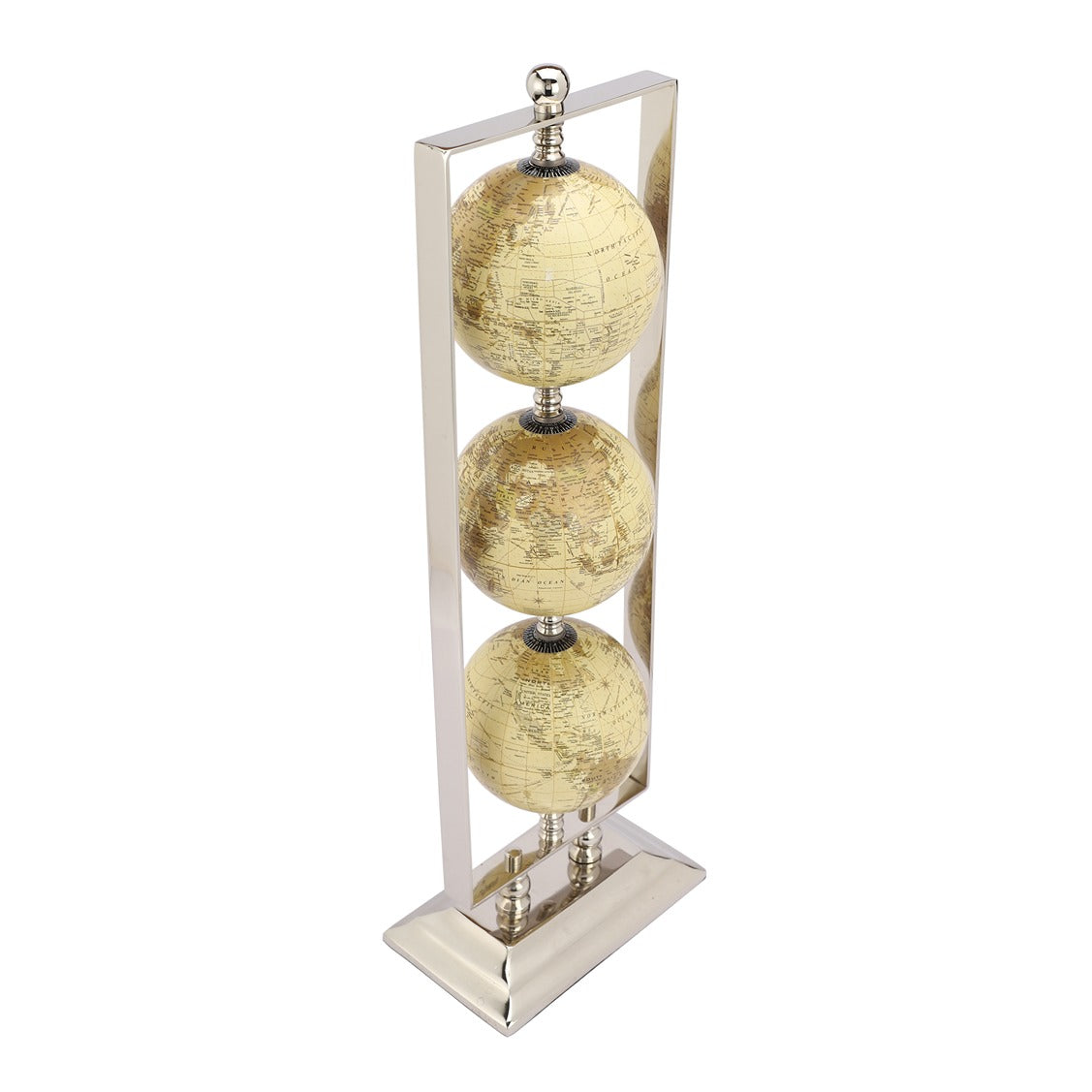 Vertical Triple Cream Globe Stand