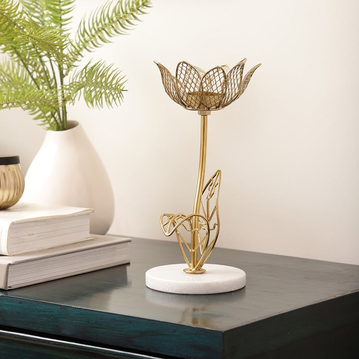 Decorative T-light Holder, Decorative Tabletop T-Light Holder, Metal T-Light holder
