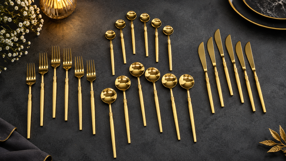 Juno Gold Cutlery Set of 24