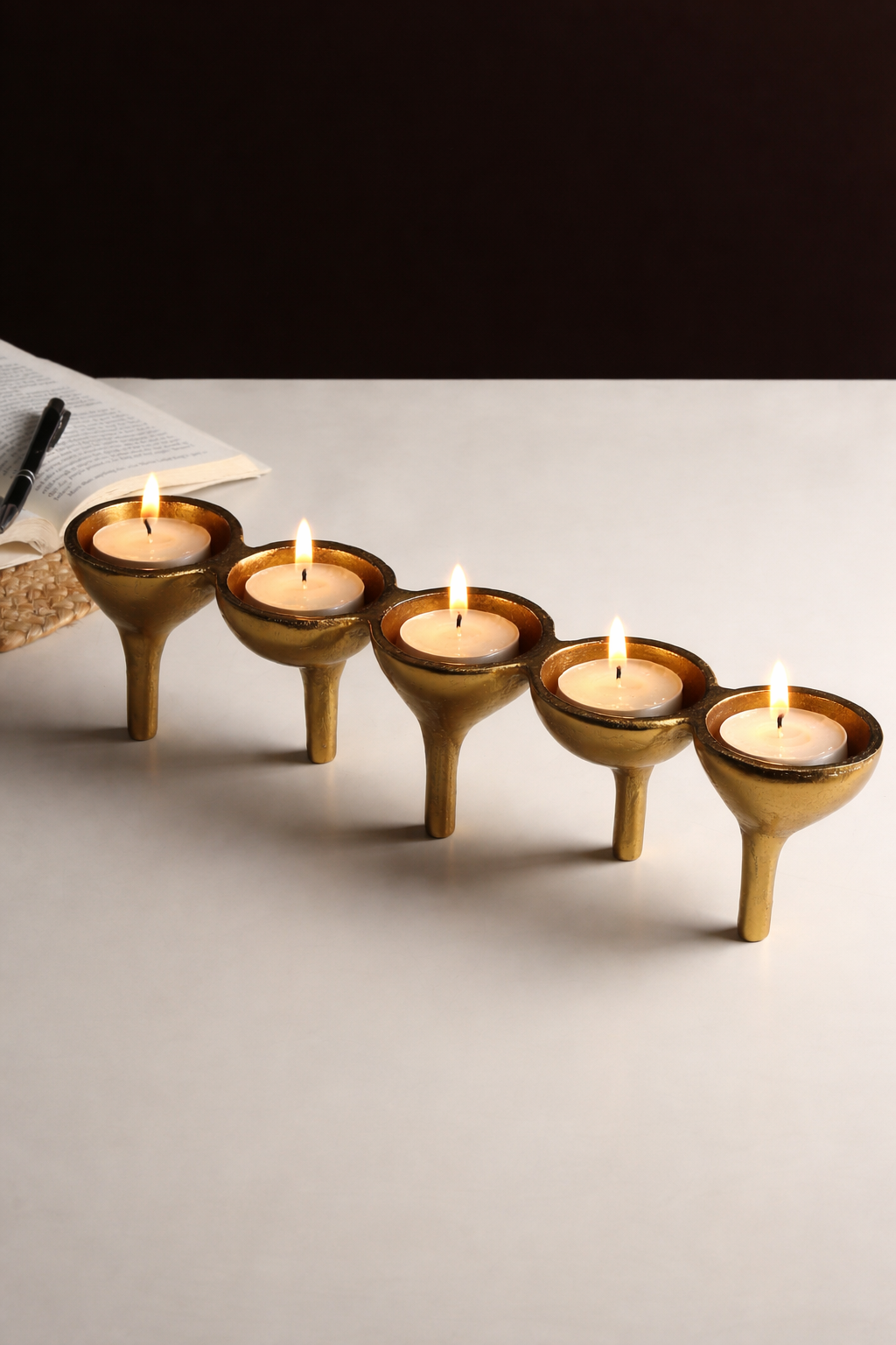 Decorative T-light Holder, Decorative Tabletop T-Light Holder, Metal T-Light holder 