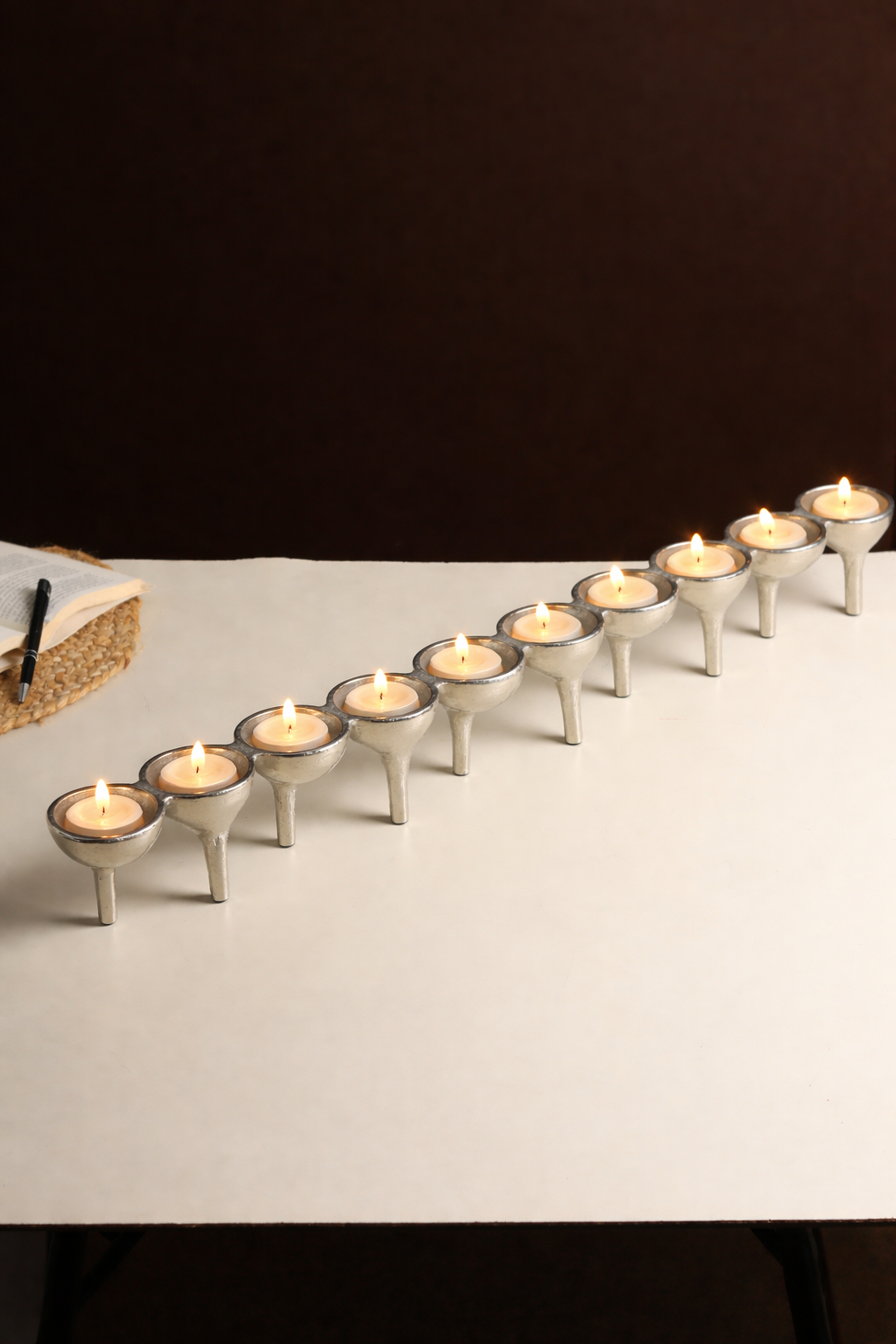 Decorative T-light Holder, Decorative Tabletop T-Light Holder, Metal T-Light holder