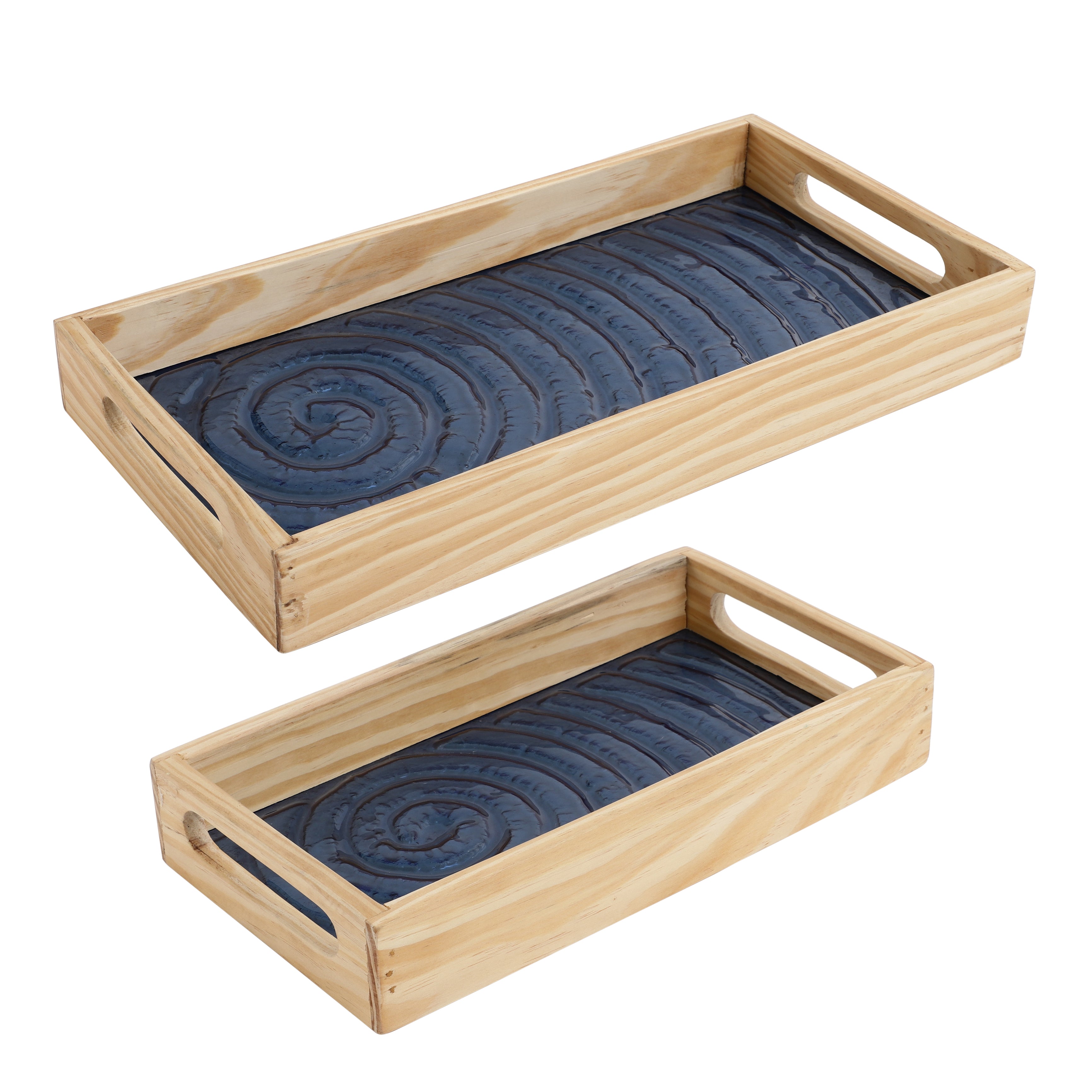 Duran Spiral Glass Tray Set