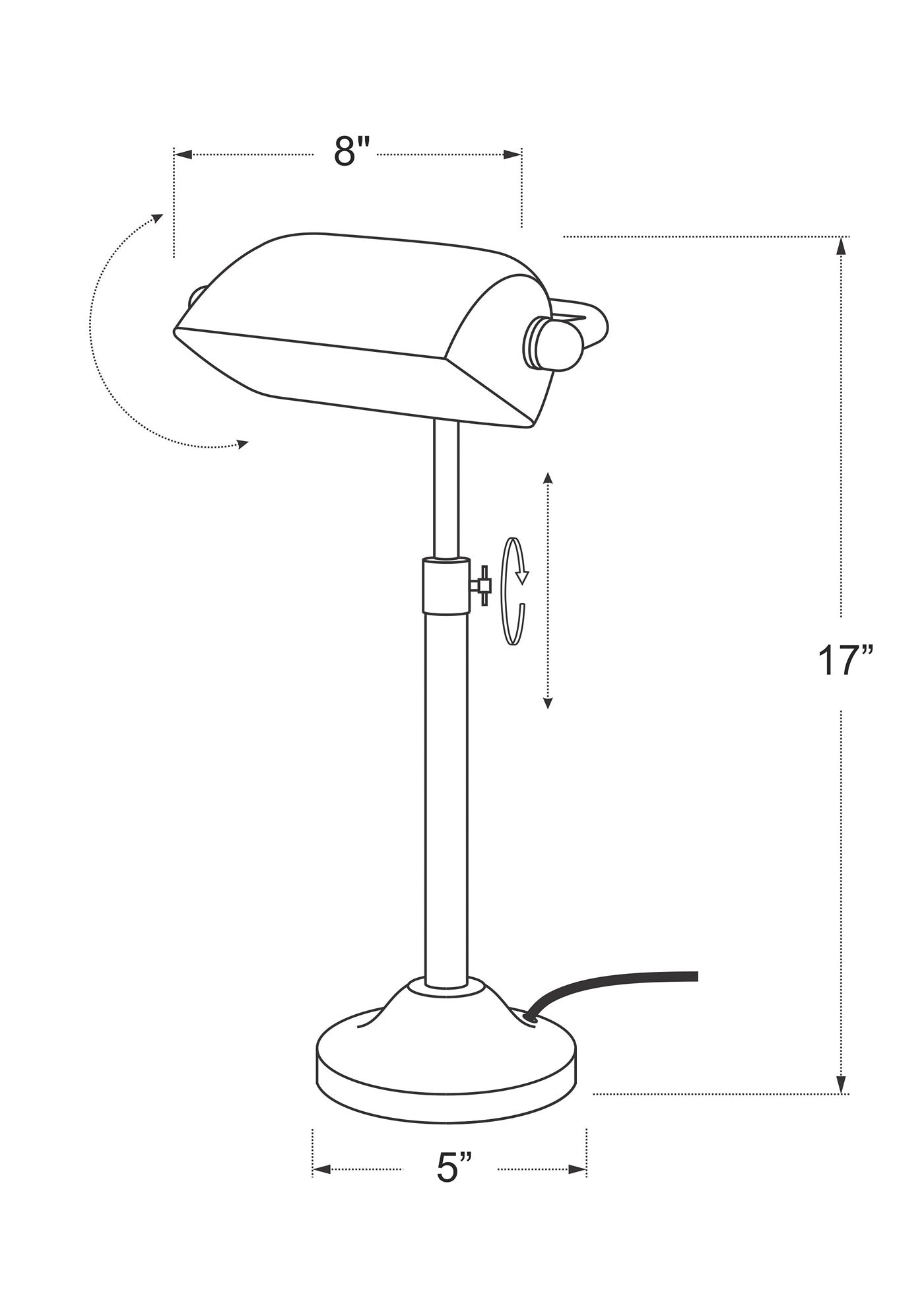 Adjustable Banker's Table Lamp in black and gold