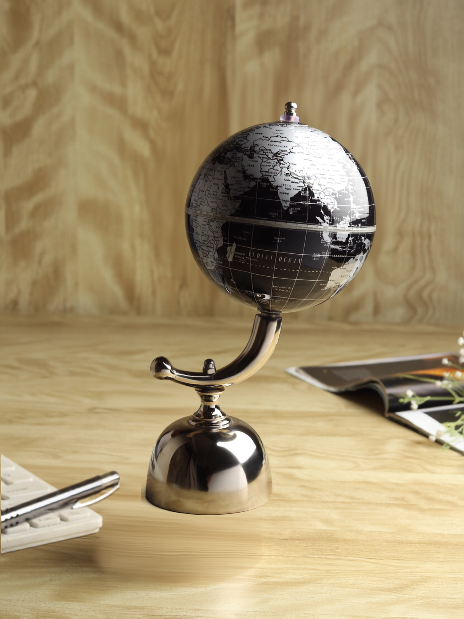 Noir Meridian Decorative Globe