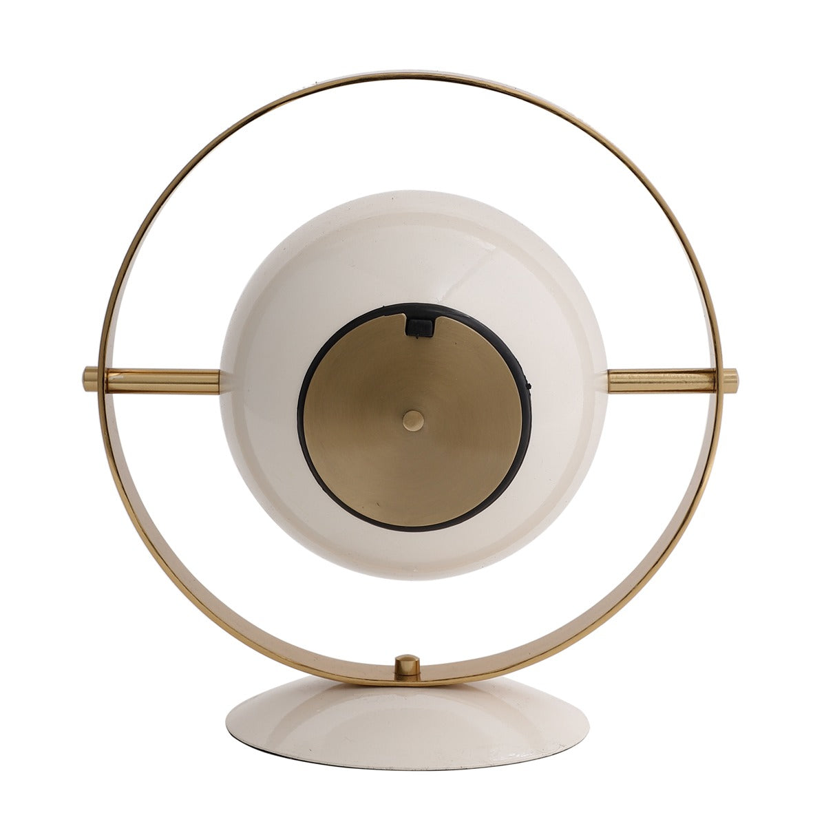 Halo Table Clock In Ivory White & Gold