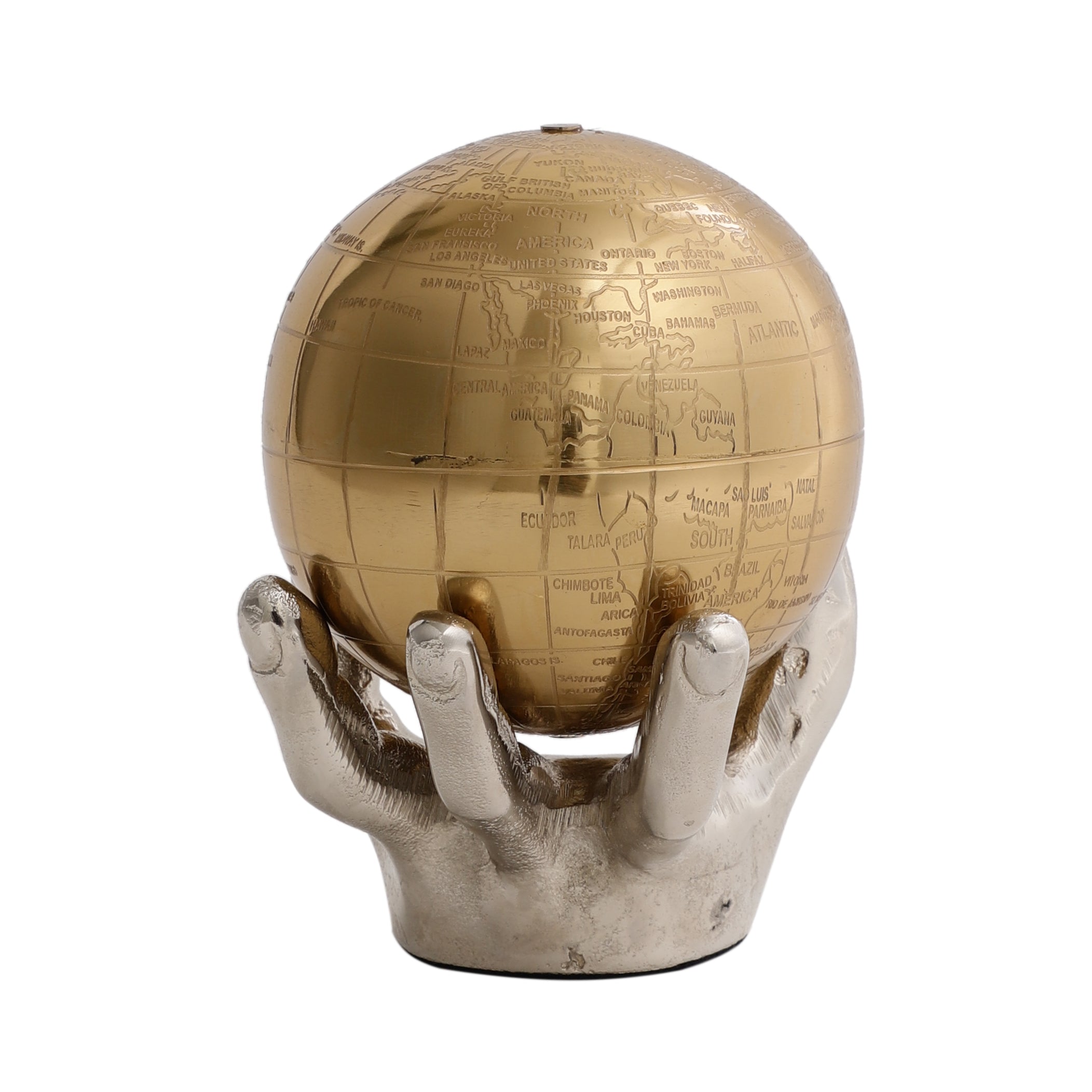 Celestial Grip Art Deco Globe Silver