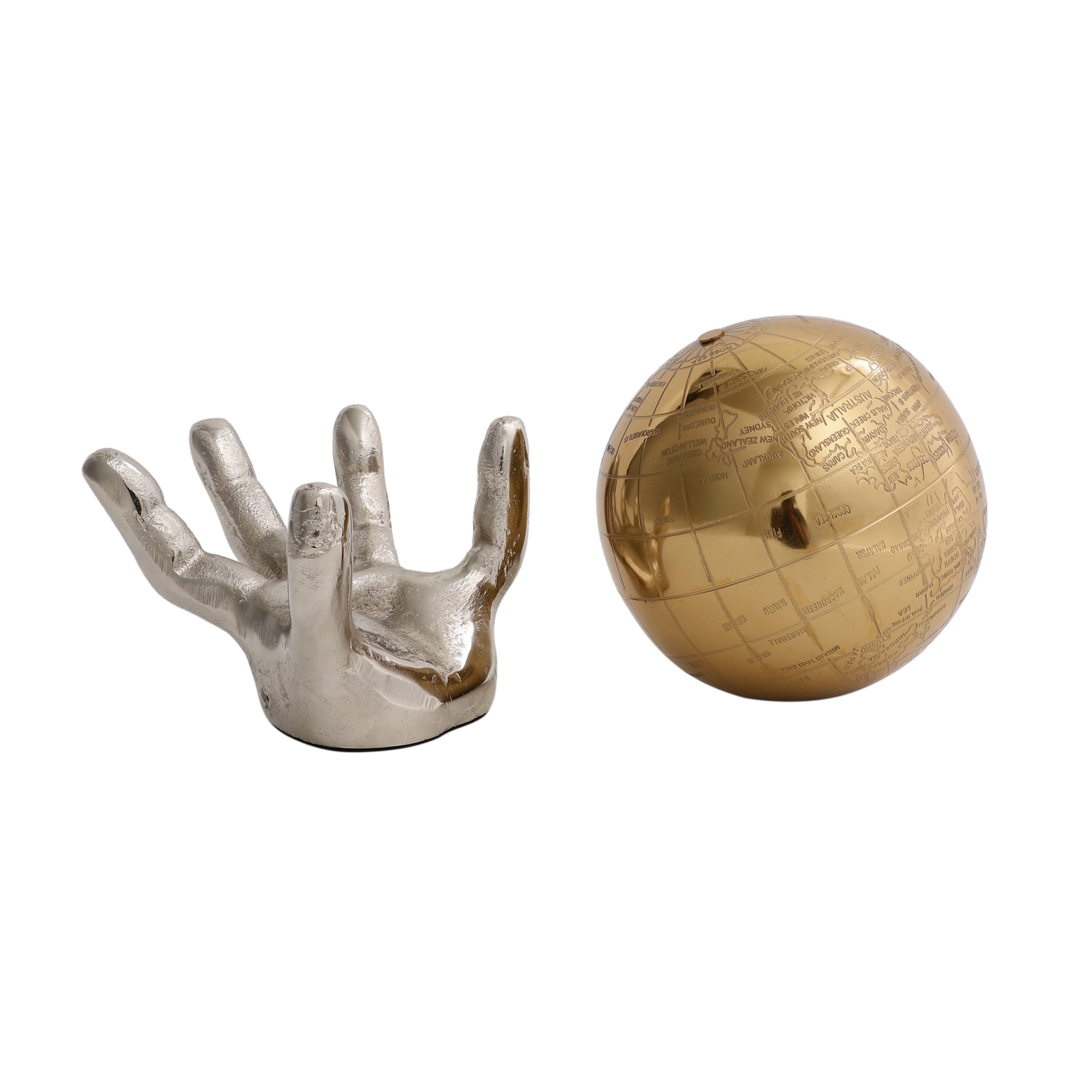 Celestial Grip Art Deco Globe Silver