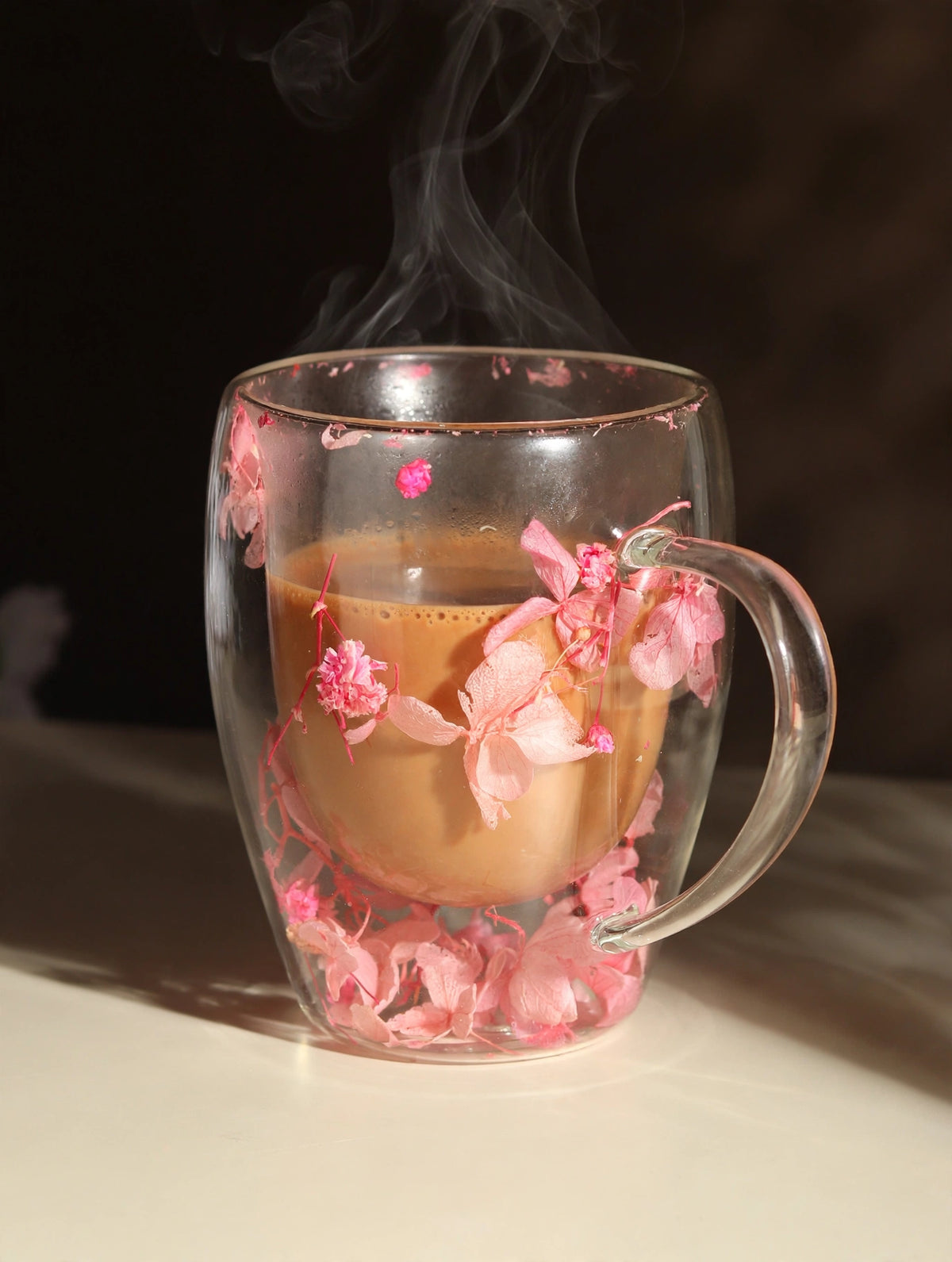 Dahlia Pink Glass Mug