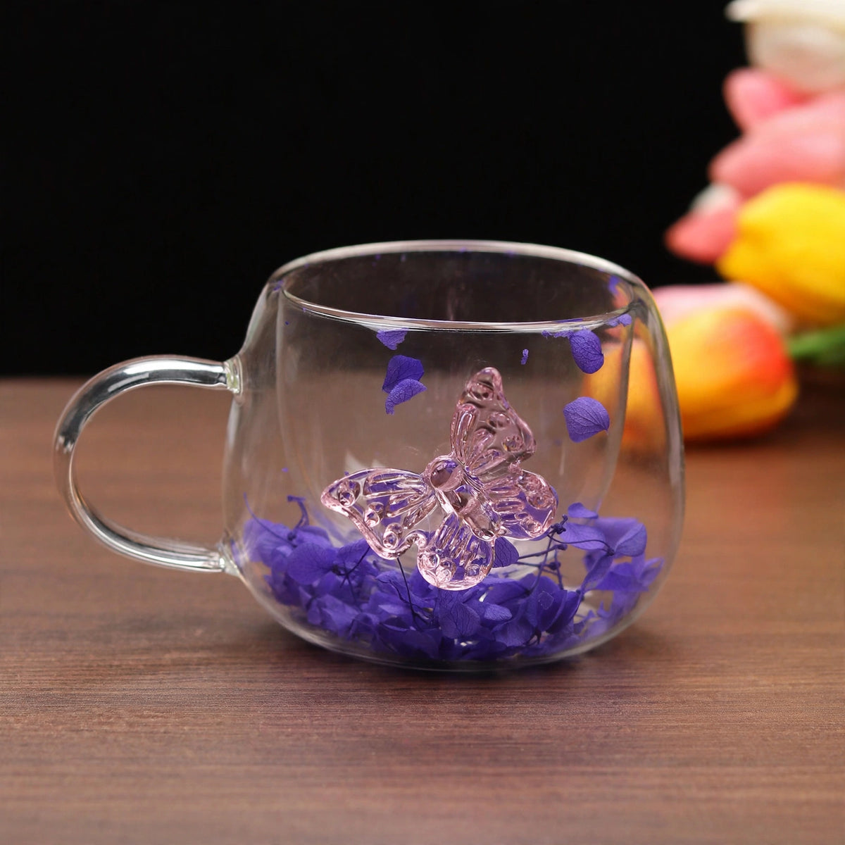 Titli Bloom Purple Glass Mug