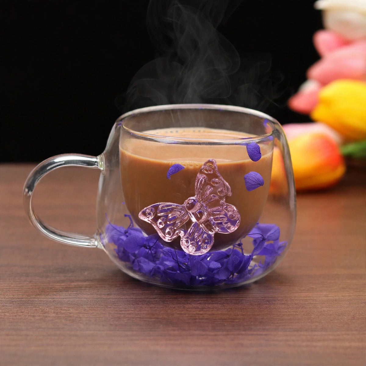 Titli Bloom Purple Glass Mug