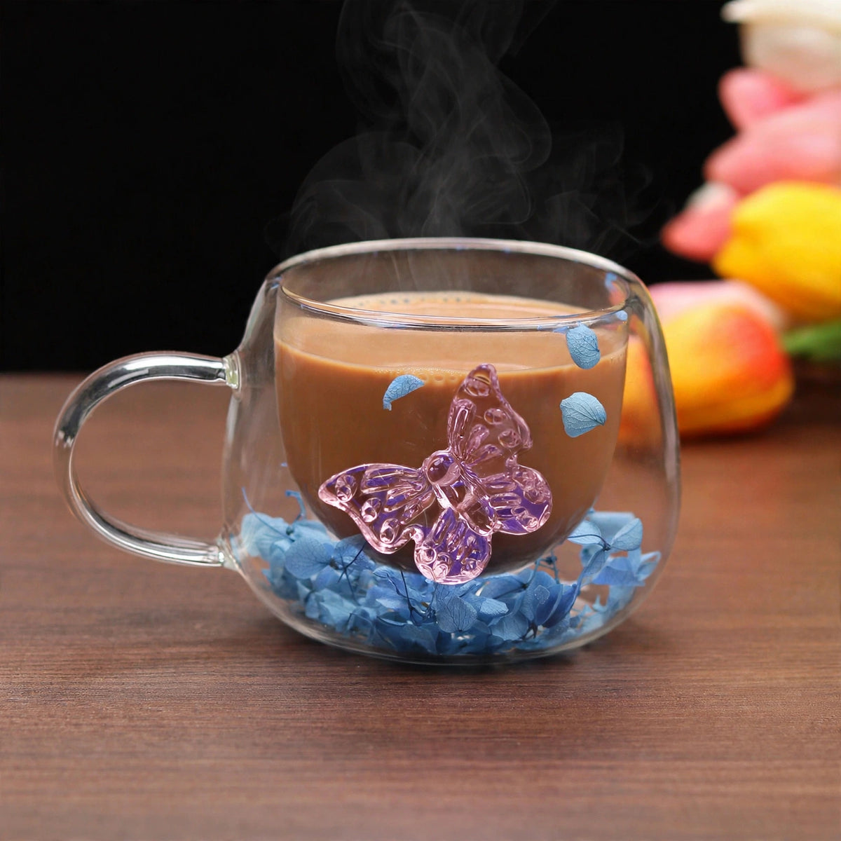 Titli Bloom Blue Glass Mug
