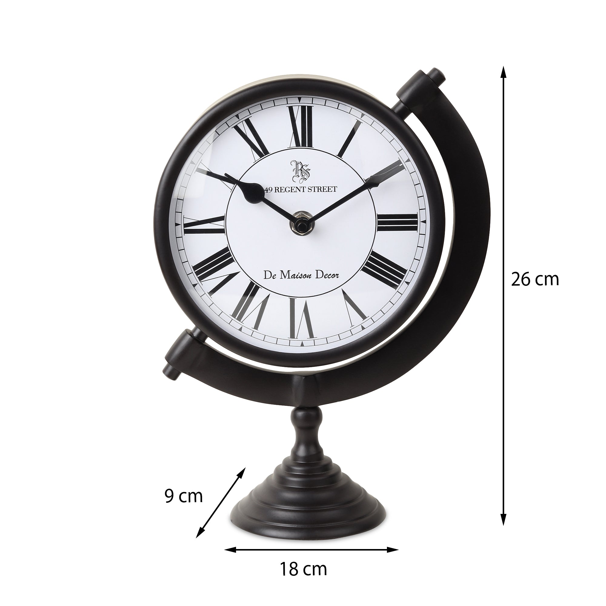 Veloria Black Desk Clock